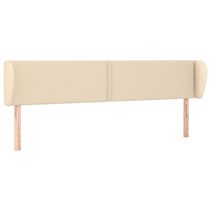 Hoofdbord Met Randen Stof Kleurig Crème 183 x 23 x 78/88 cm