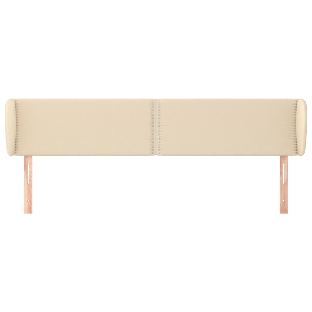 Hoofdbord Met Randen Stof Kleurig Crème 183 x 23 x 78/88 cm