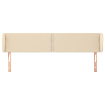 Hoofdbord Met Randen Stof Kleurig Crème 183 x 23 x 78/88 cm