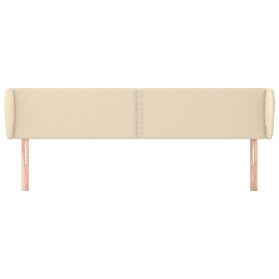 Hoofdbord Met Randen Stof Kleurig Crème 183 x 23 x 78/88 cm