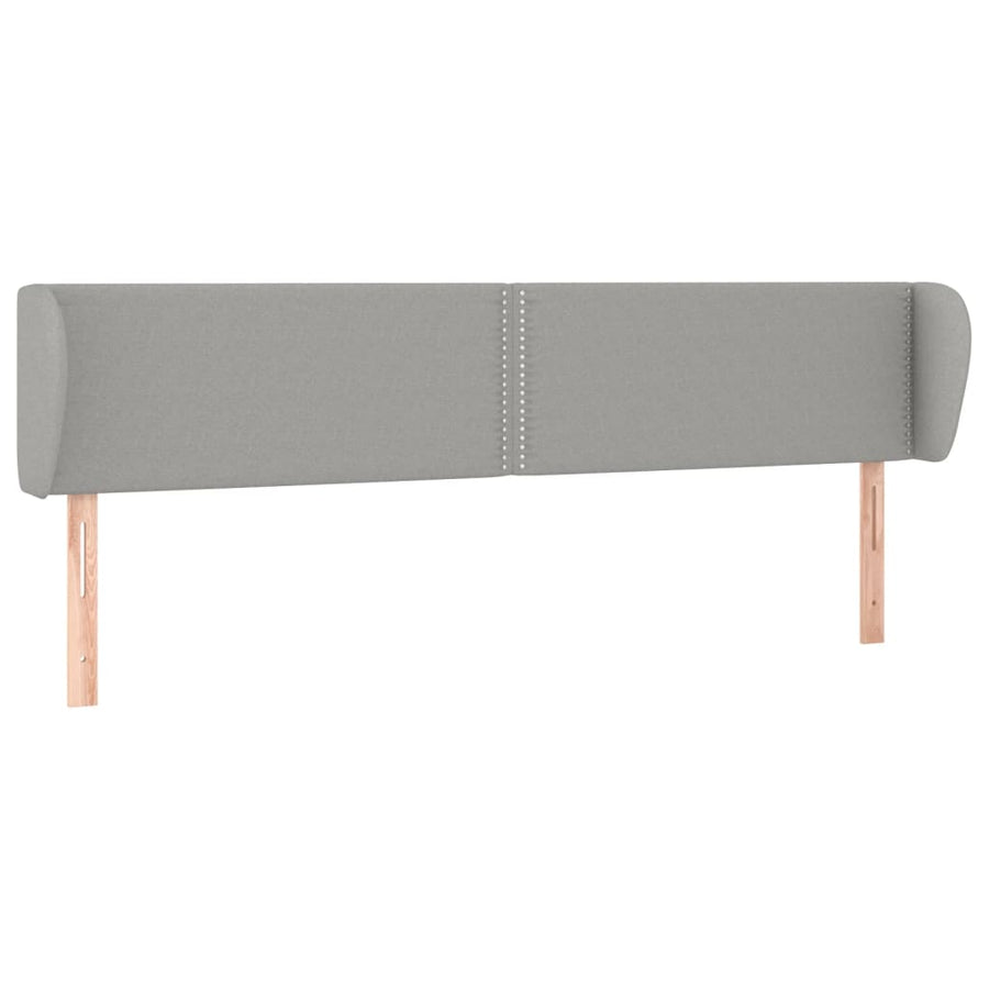 Hoofdbord Met Randen Stof Lichtgrijs 203 x 23 x 78/88 cm