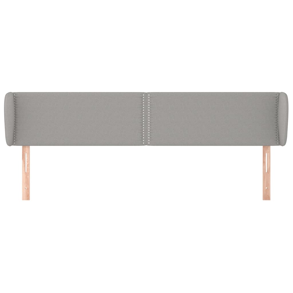 Hoofdbord Met Randen Stof Lichtgrijs 203 x 23 x 78/88 cm