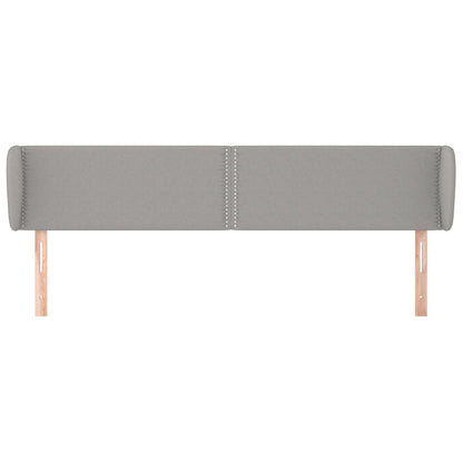 Hoofdbord Met Randen Stof Lichtgrijs 203 x 23 x 78/88 cm