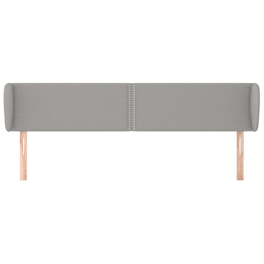 Hoofdbord Met Randen Stof Lichtgrijs 203 x 23 x 78/88 cm