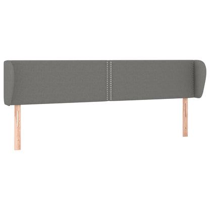 Hoofdbord Met Randen Stof Donkergrijs 203 x 23 x 78/88 cm