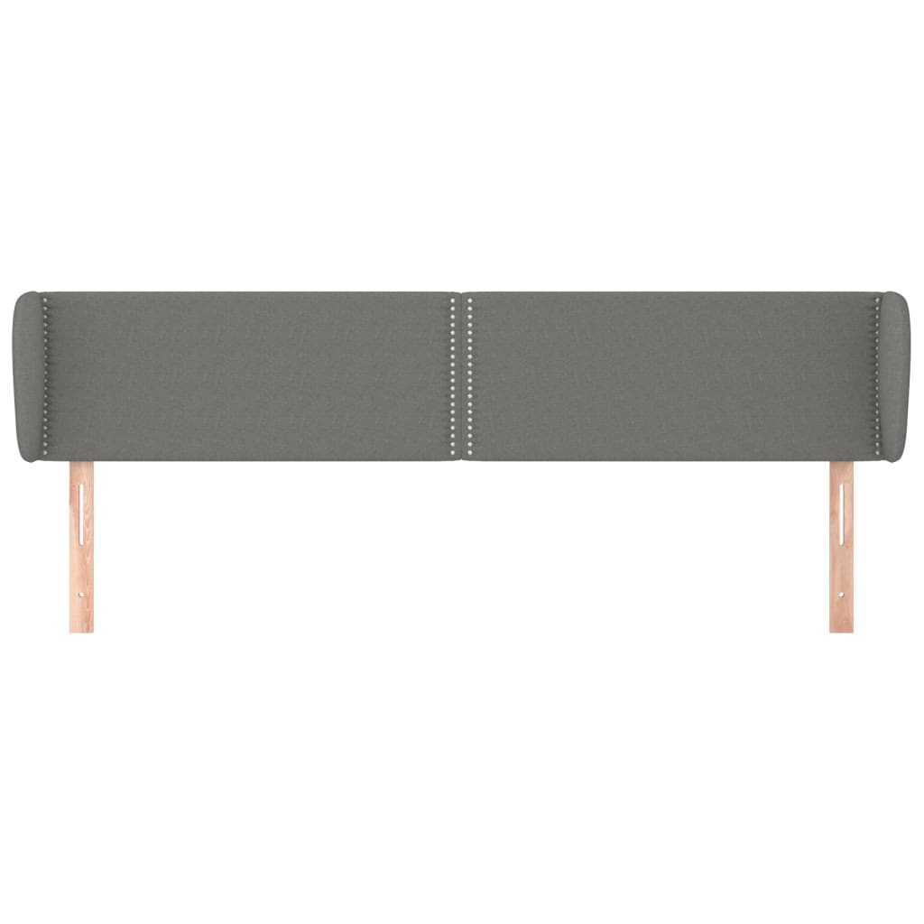 Hoofdbord Met Randen Stof Donkergrijs 203 x 23 x 78/88 cm