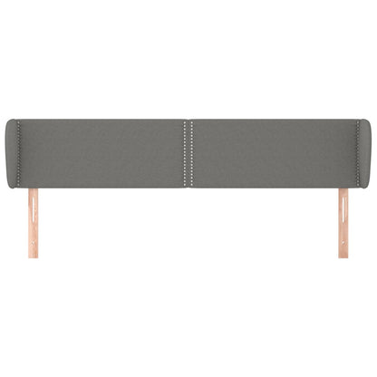 Hoofdbord Met Randen Stof Donkergrijs 203 x 23 x 78/88 cm
