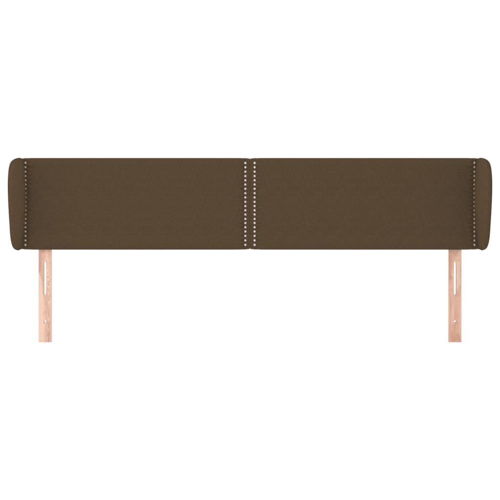 Hoofdbord met randen 203x23x78/88 cm stof donkerbruin 203 x 23 x 78/88 cm