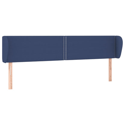 Hoofdbord Met Randen Stof Blauw 203 x 23 x 78/88 cm