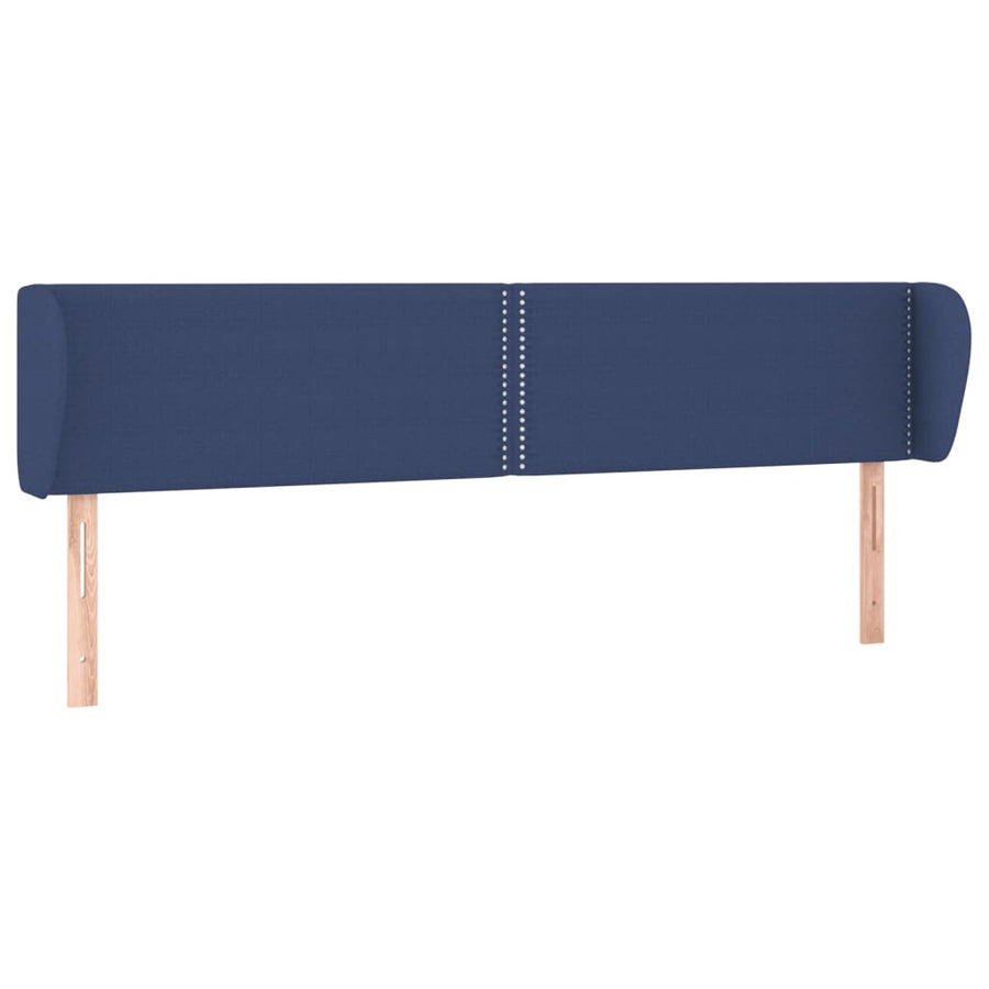 Hoofdbord Met Randen Stof Blauw 203 x 23 x 78/88 cm