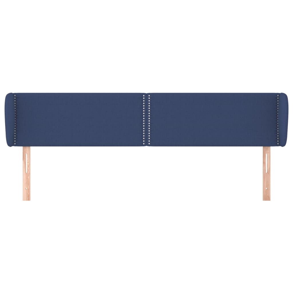 Hoofdbord Met Randen Stof Blauw 203 x 23 x 78/88 cm