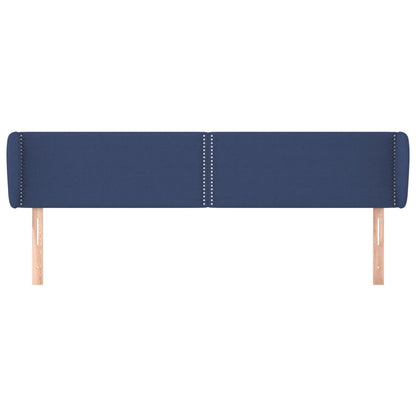 Hoofdbord Met Randen Stof Blauw 203 x 23 x 78/88 cm
