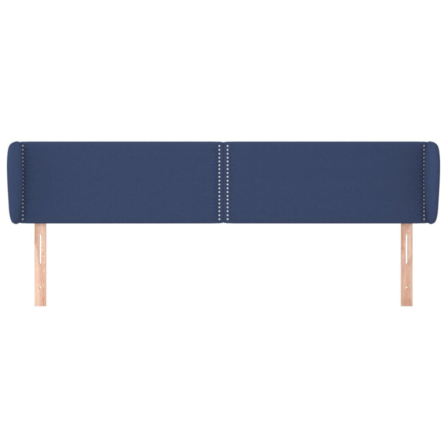Hoofdbord Met Randen Stof Blauw 203 x 23 x 78/88 cm