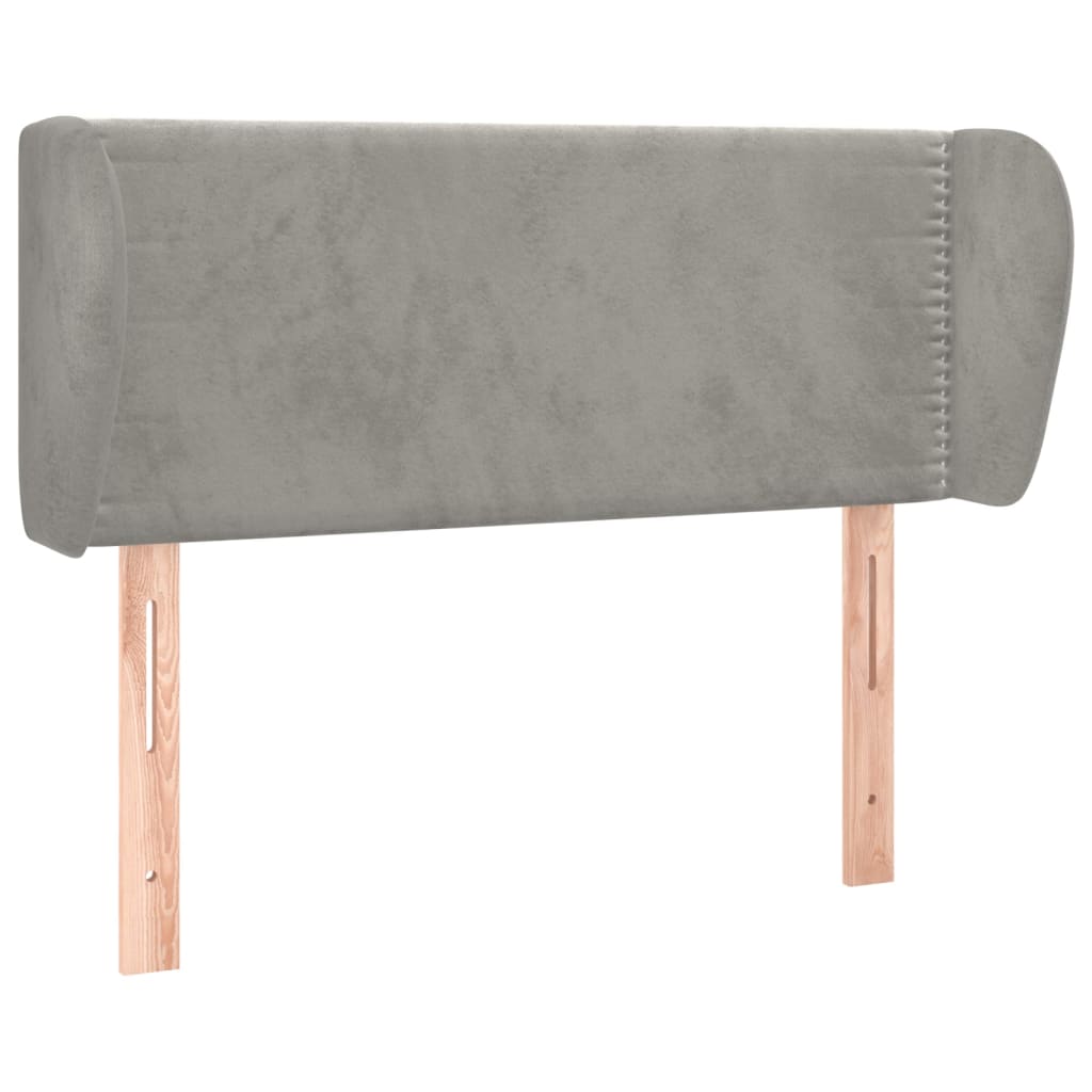 Hoofdbord Met Randen Fluweel 83 x 23 x 78/88 cm Lichtgrijs