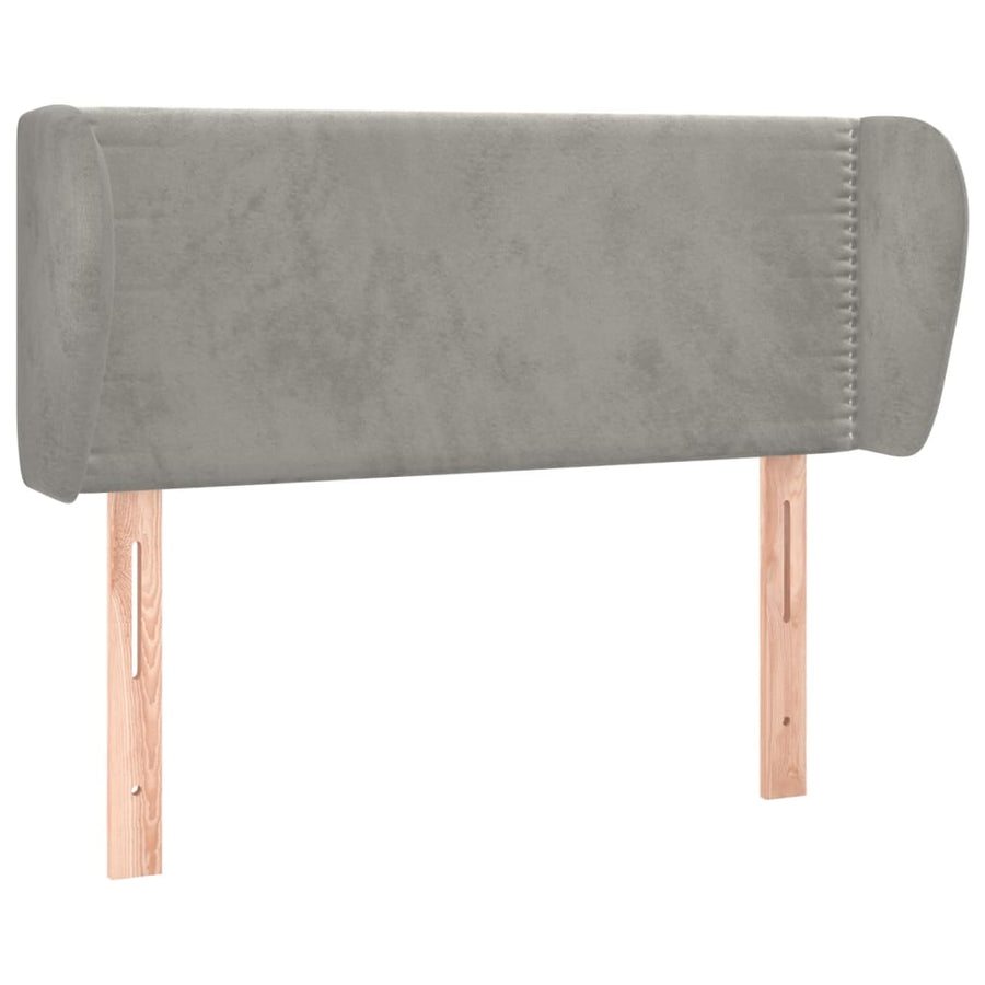 Hoofdbord Met Randen Fluweel 83 x 23 x 78/88 cm Lichtgrijs