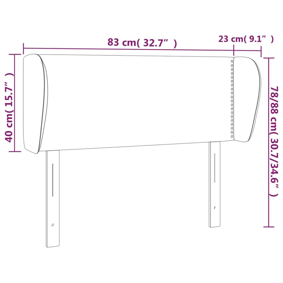 Hoofdbord Met Randen Fluweel 83 x 23 x 78/88 cm Donkergroen