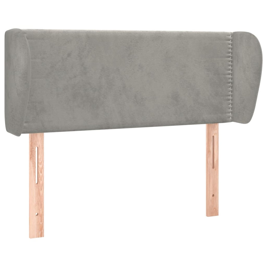 Hoofdbord Met Randen Fluweel 93 x 23 x 78/88 cm Lichtgrijs