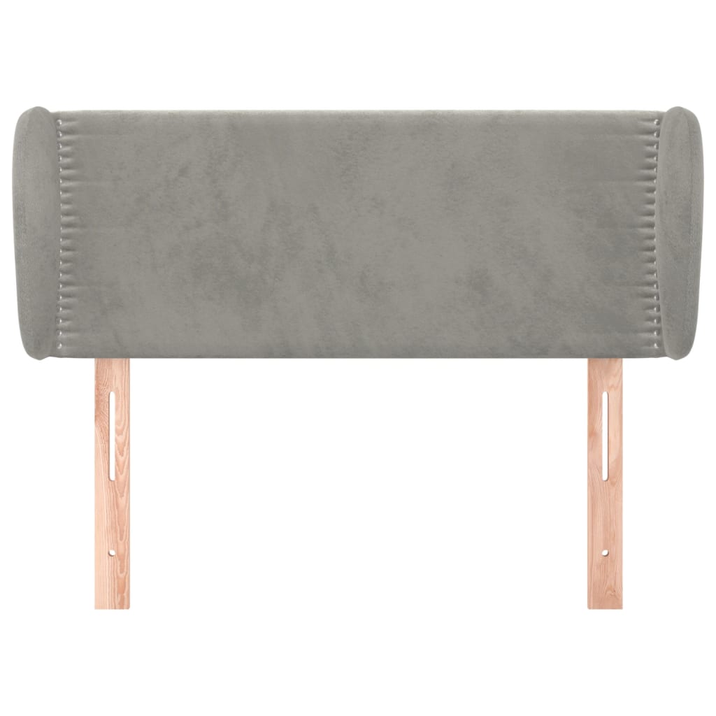 Hoofdbord Met Randen Fluweel 93 x 23 x 78/88 cm Lichtgrijs