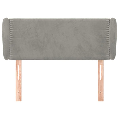 Hoofdbord Met Randen Fluweel 93 x 23 x 78/88 cm Lichtgrijs
