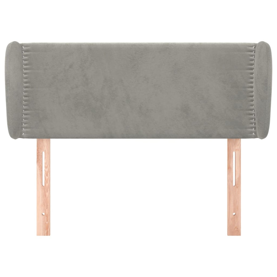 Hoofdbord Met Randen Fluweel 93 x 23 x 78/88 cm Lichtgrijs