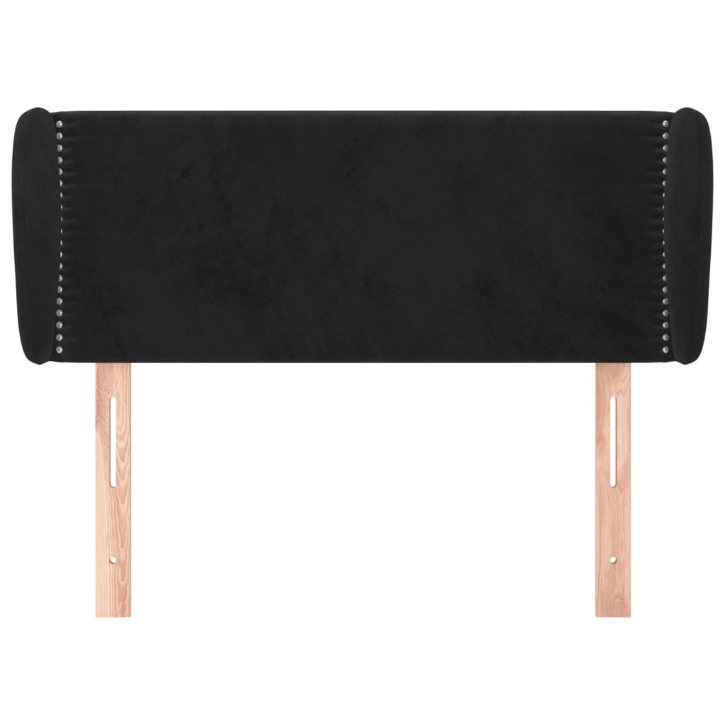 Hoofdbord Met Randen Fluweel 93 x 23 x 78/88 cm Zwart