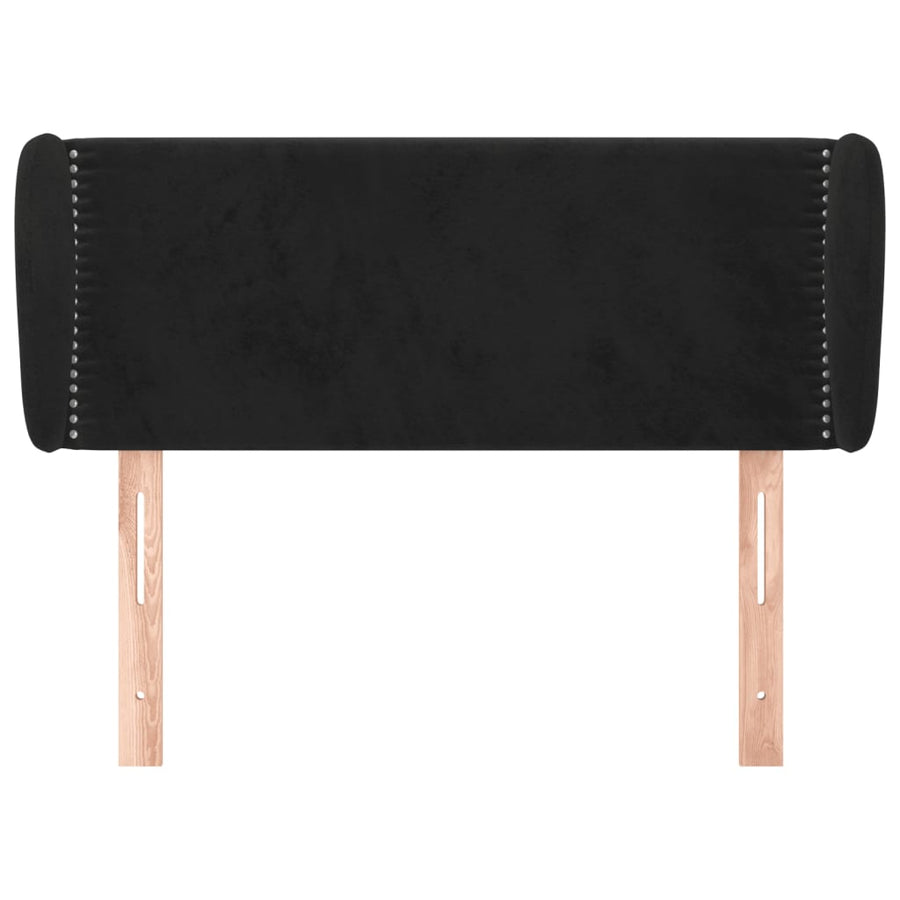 Hoofdbord Met Randen Fluweel 93 x 23 x 78/88 cm Zwart