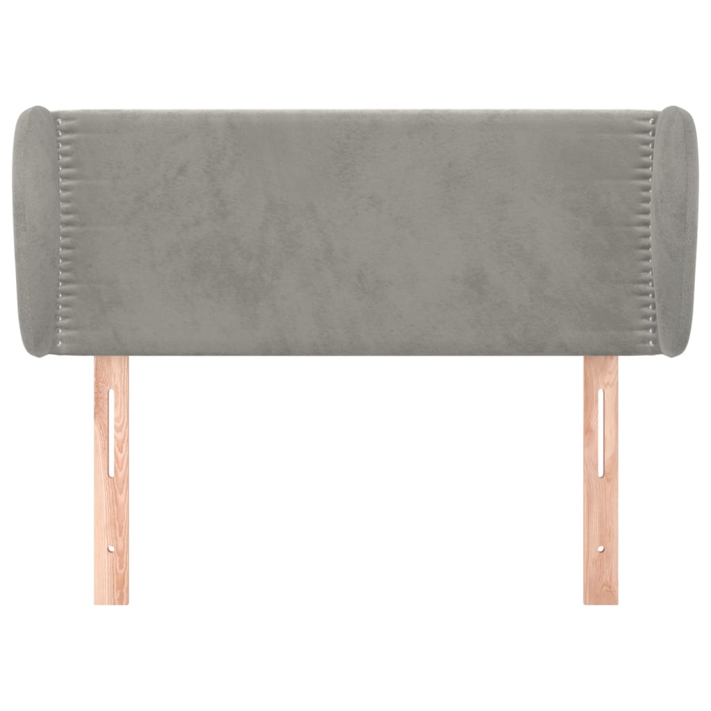 Hoofdbord Met Randen Fluweel 103 x 23 x 78/88 cm Lichtgrijs