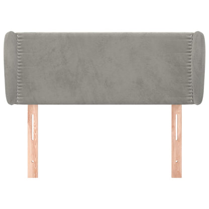 Hoofdbord Met Randen Fluweel 103 x 23 x 78/88 cm Lichtgrijs