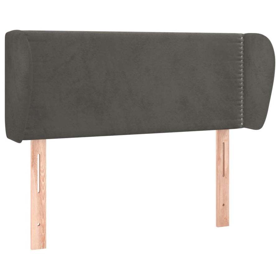 Hoofdbord Met Randen Fluweel 103 x 23 x 78/88 cm Donkergrijs