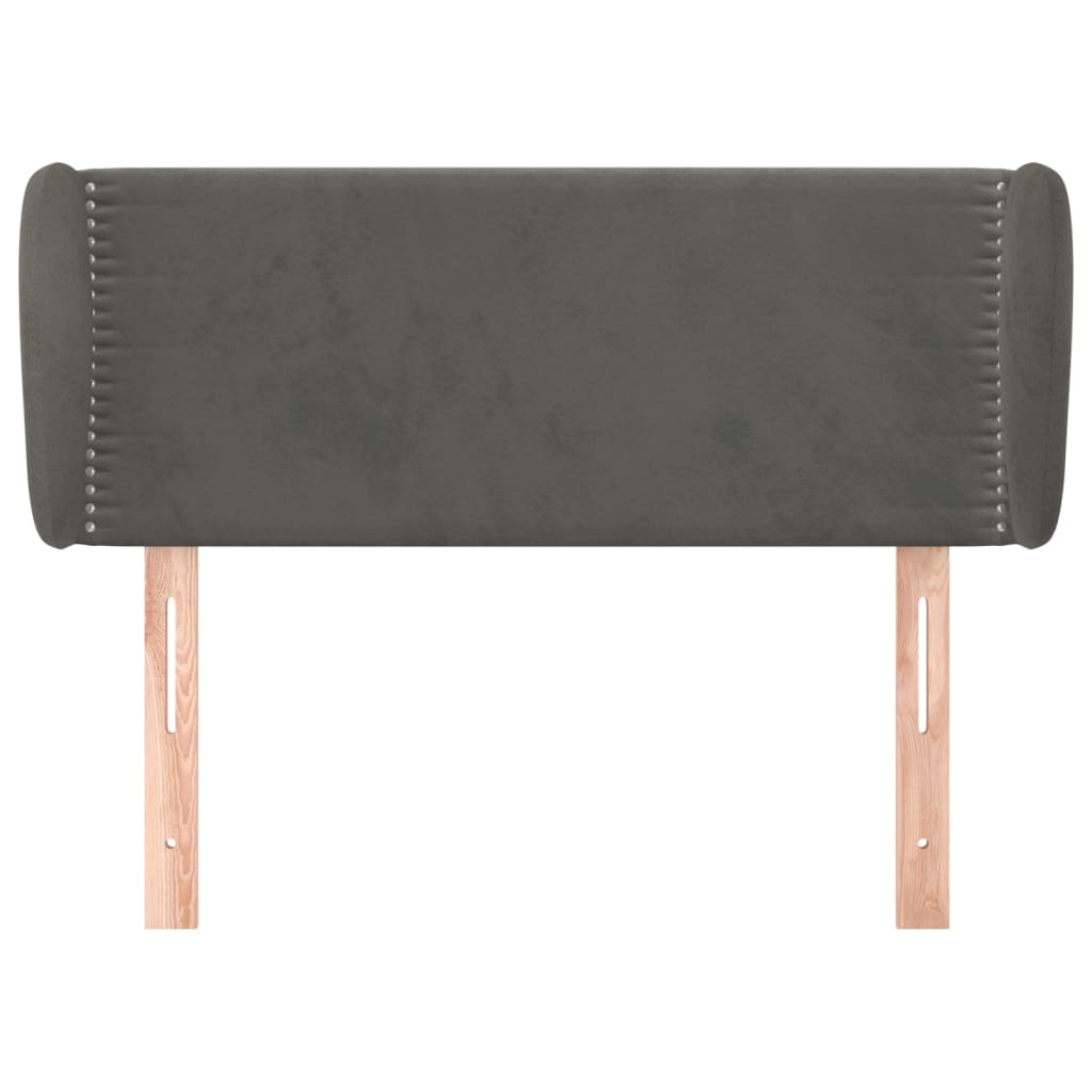 Hoofdbord Met Randen Fluweel 103 x 23 x 78/88 cm Donkergrijs