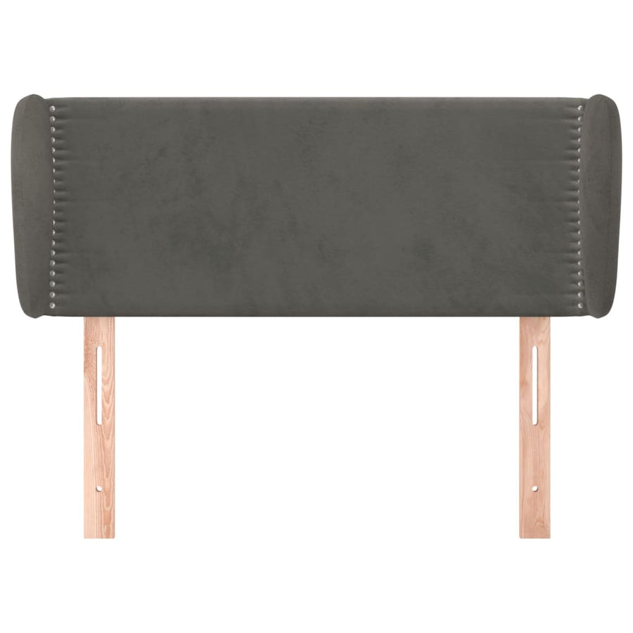 Hoofdbord Met Randen Fluweel 103 x 23 x 78/88 cm Donkergrijs