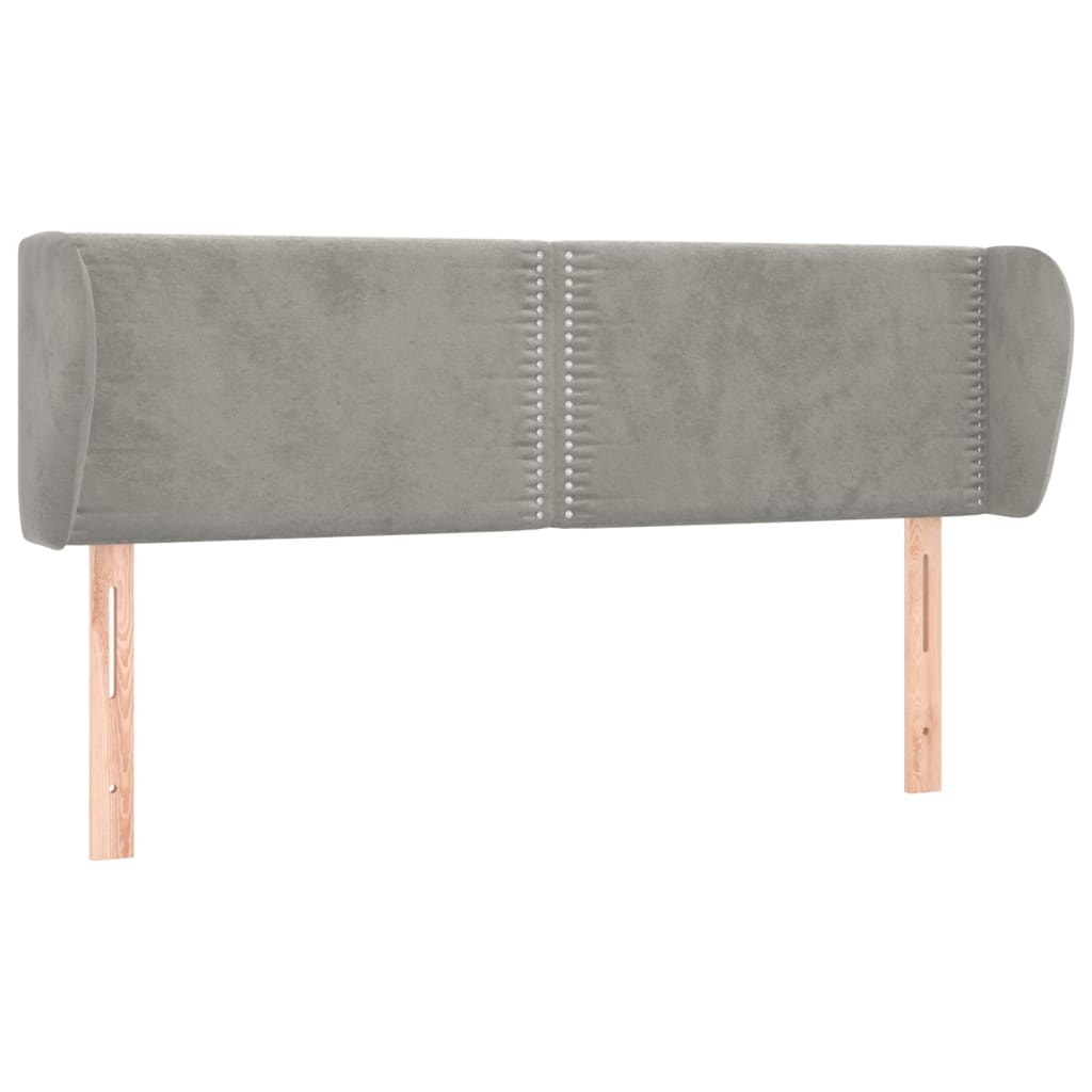 Hoofdbord met randen 147x23x78/88 cm fluweel lichtgrijs 147 x 23 x 78/88 cm Lichtgrijs