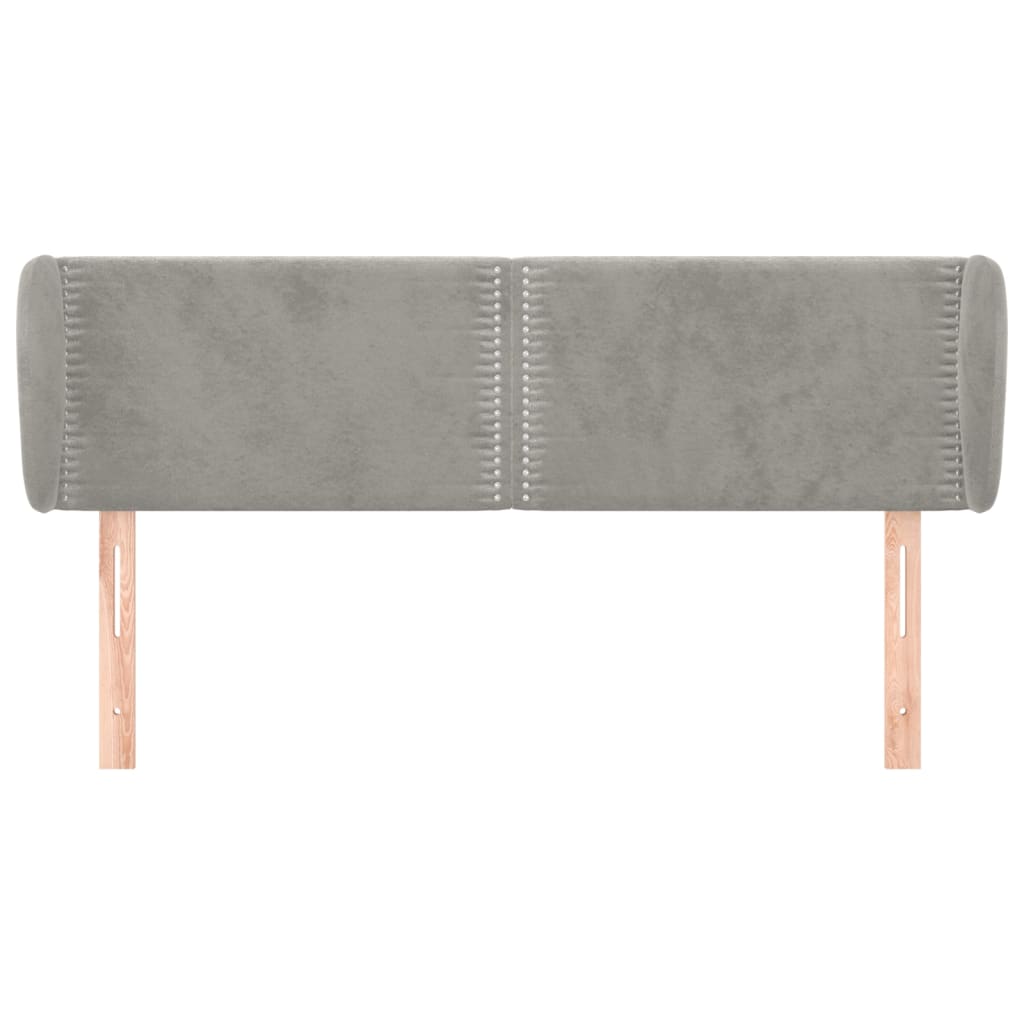 Hoofdbord met randen 147x23x78/88 cm fluweel lichtgrijs 147 x 23 x 78/88 cm Lichtgrijs