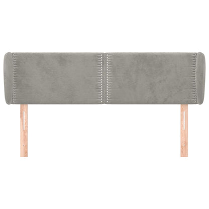Hoofdbord met randen 147x23x78/88 cm fluweel lichtgrijs 147 x 23 x 78/88 cm Lichtgrijs