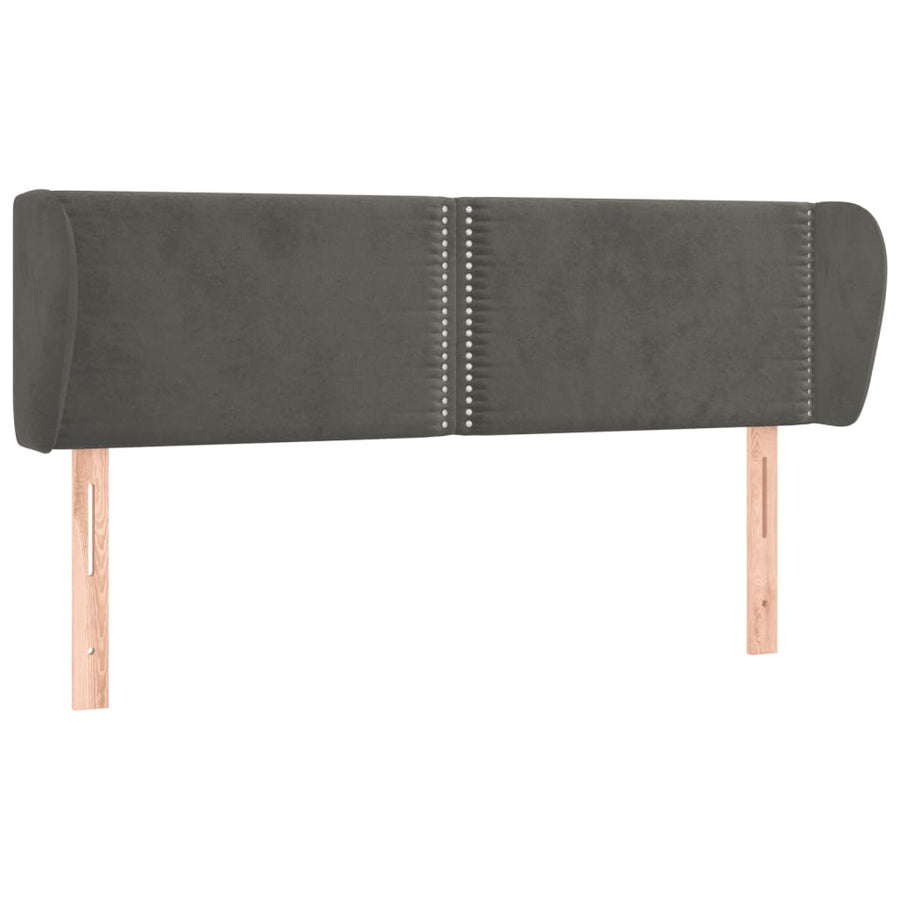 Hoofdbord Met Randen Fluweel 147 x 23 x 78/88 cm Donkergrijs