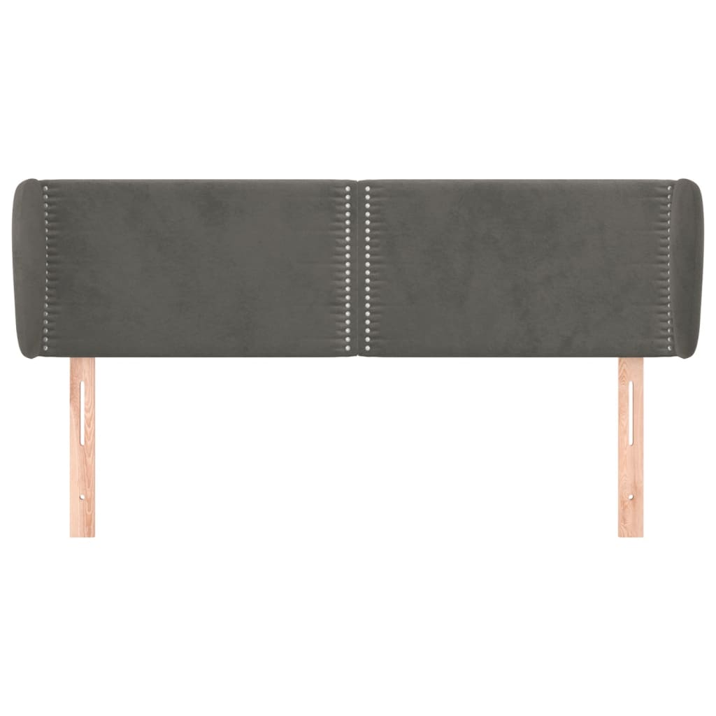 Hoofdbord Met Randen Fluweel 147 x 23 x 78/88 cm Donkergrijs