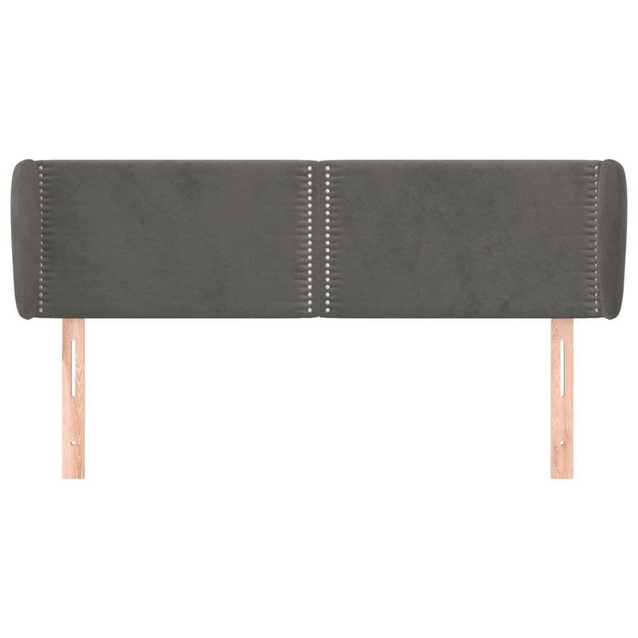 Hoofdbord Met Randen Fluweel 147 x 23 x 78/88 cm Donkergrijs