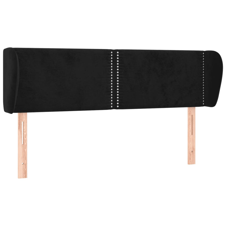 Hoofdbord Met Randen Fluweel 147 x 23 x 78/88 cm Zwart