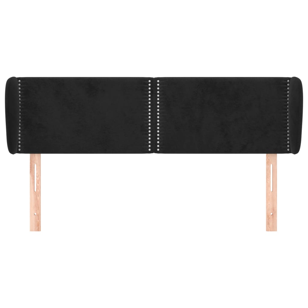 Hoofdbord Met Randen Fluweel 147 x 23 x 78/88 cm Zwart