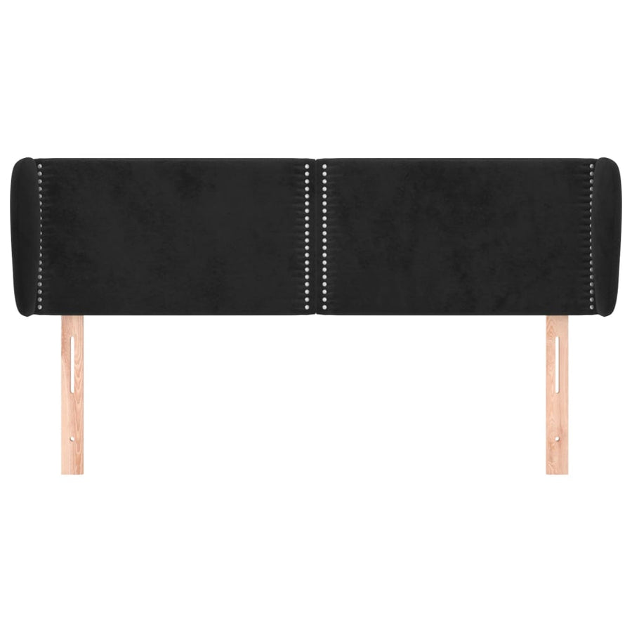 Hoofdbord Met Randen Fluweel 147 x 23 x 78/88 cm Zwart