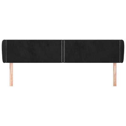 Hoofdbord Met Randen Fluweel 163 x 23 x 78/88 cm Zwart
