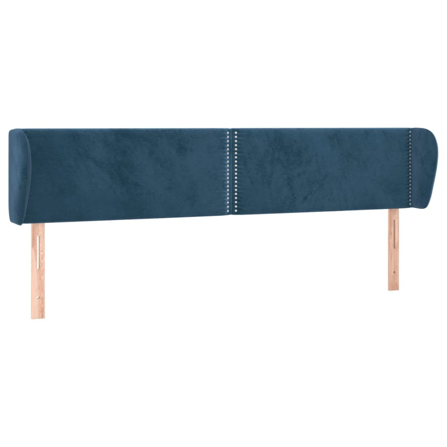Hoofdbord Met Randen Fluweel 1 163 x 23 x 78/88 cm Donkerblauw