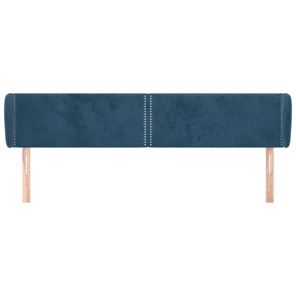Hoofdbord Met Randen Fluweel 1 163 x 23 x 78/88 cm Donkerblauw