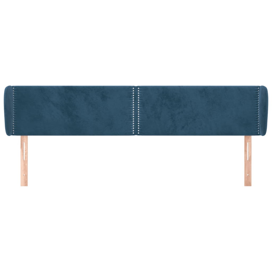 Hoofdbord Met Randen Fluweel 1 163 x 23 x 78/88 cm Donkerblauw