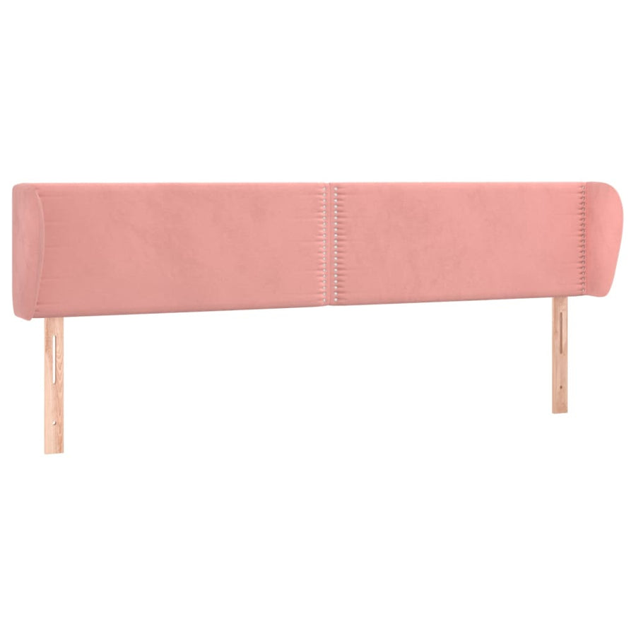 Hoofdbord Met Randen Fluweel 163 x 23 x 78/88 cm Roze
