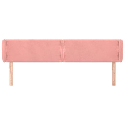 Hoofdbord Met Randen Fluweel 163 x 23 x 78/88 cm Roze