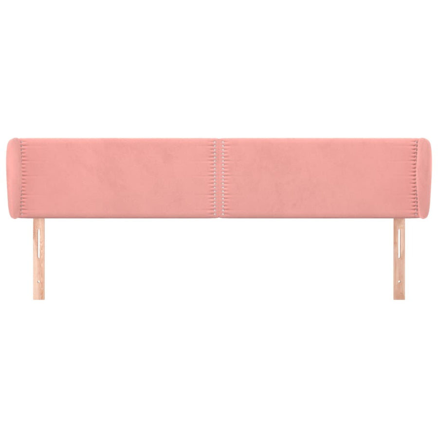 Hoofdbord Met Randen Fluweel 163 x 23 x 78/88 cm Roze