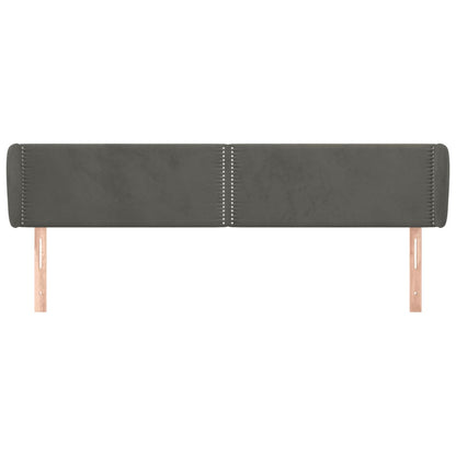 Hoofdbord Met Randen Fluweel 183 x 23 x 78/88 cm Donkergrijs