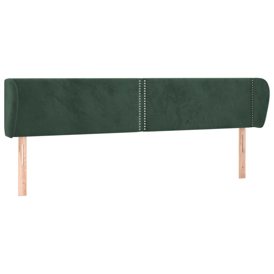 Hoofdbord Met Randen Fluweel 183 x 23 x 78/88 cm Donkergroen