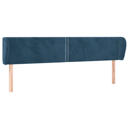 Hoofdbord Met Randen Fluweel 183 x 23 x 78/88 cm Donkerblauw